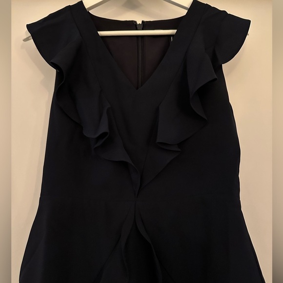 BCBGMAXAZRIA Dark Navy Tyrah  Ruffle‎ Mini Dress Size 0 - Picture 4 of 5